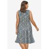 ellos Plus Size Sleeveless Knit Fit and Flare Knit Dress(Navy Ditsy Floral)
