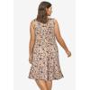 ellos Plus Size Sleeveless Knit Fit and Flare Knit Dress(Pale Blush Black Floral)