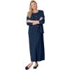 Woman Within Plus Size Lettuce Trim Knit Jacket Dress(Navy)