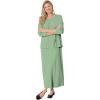 Woman Within Plus Size Lettuce Trim Knit Jacket Dress(Sage)