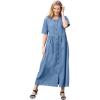 Woman Within Plus Size Short-Sleeve Denim Dress(Light Stonewash)