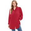 Woman Within Plus Size Velour Shirt(Classic Red)