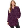 Woman Within Plus Size Velour Shirt(Deep Claret Floral Paisley)