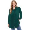 Woman Within Plus Size Velour Shirt(Emerald Green)