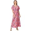 ellos Plus Size Knit Tie-Back Maxi(Rose Multi Print)