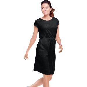 ellos Plus Size Knit Drawstring Dress(Black)