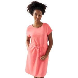 ellos Plus Size Knit Drawstring Dress(Sweet Coral)