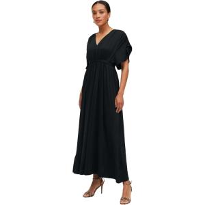 ellos Plus Size Knit Tie-Back Maxi(Black)