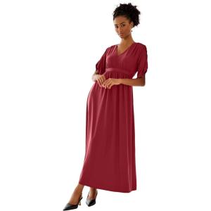 ellos Plus Size Knit Tie-Back Maxi(Burgundy)