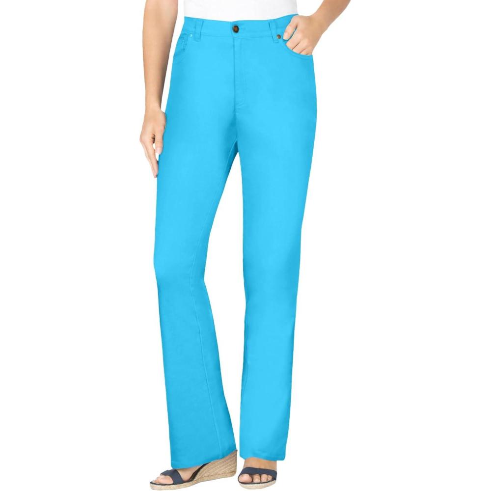 imageWoman Within Plus Size Tall Stretch Denim FivePocket Bootcut Jeans 28 T Paradise Blue