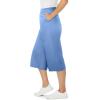 Woman Within Plus Size Petite Elastic-Waist Pull-On Knit Pocket Capri Pants(French Blue)