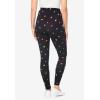 Woman Within Plus Size Petite Stretch-Cotton Knit Pull-On Printed Pocket Leggings(Black Multi Hearts)