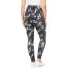 Woman Within Plus Size Petite Stretch-Cotton Knit Pull-On Printed Pocket Leggings(Black Splash Floral)