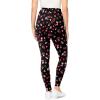 Woman Within Plus Size Petite Stretch-Cotton Knit Pull-On Printed Pocket Leggings(Black Tossed Hearts)