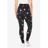 Woman Within Plus Size Petite Stretch-Cotton Knit Pull-On Printed Pocket Leggings(Black White Stars)