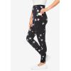 Woman Within Plus Size Petite Stretch-Cotton Knit Pull-On Printed Pocket Leggings(Black White Stars)