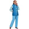 Woman Within Plus Size Zip-Front Quilted Vest Long Lightweight Gilet(Azure Blue)