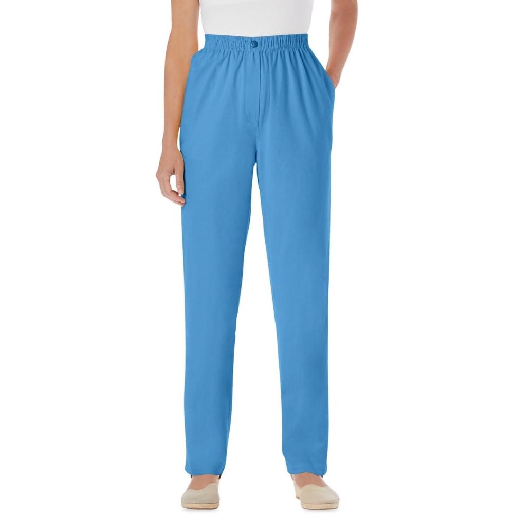 imageWoman Within Plus Size 7Day StraightLeg ElasticWaist Denim Jean Petite ampamp Tall AvailableAzure Blue