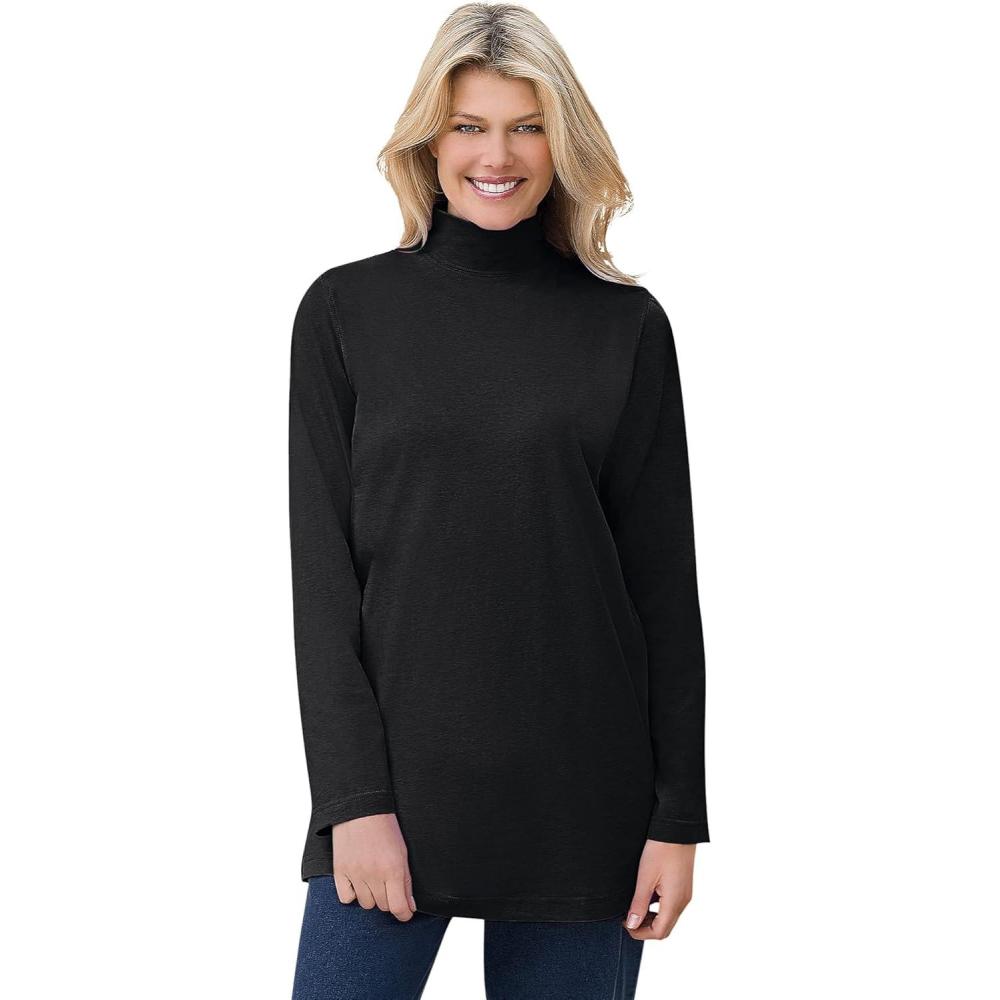 imageWoman Within Plus Size Perfect Mockneck TunicBlack