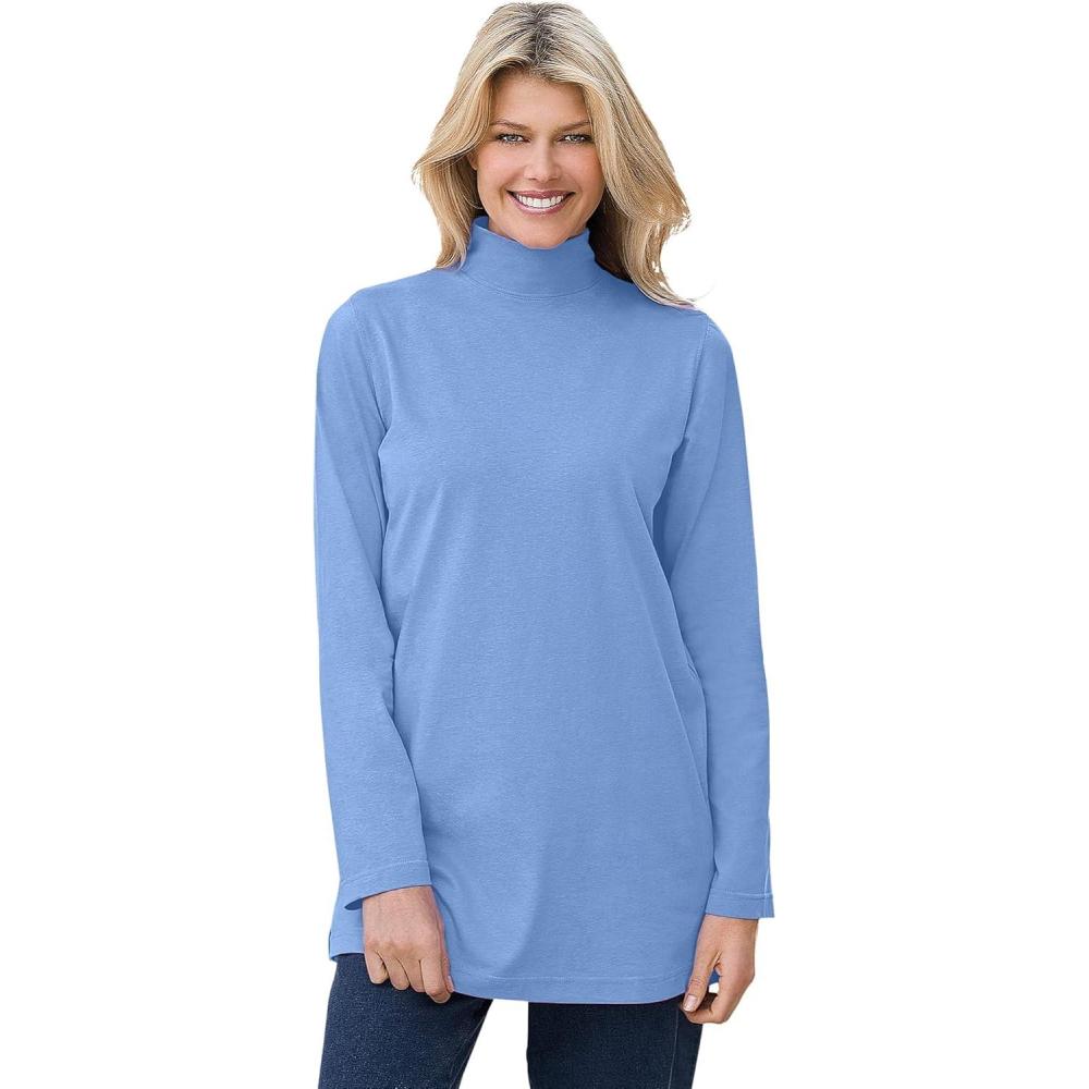 imageWoman Within Plus Size Perfect Mockneck TunicFrench Blue
