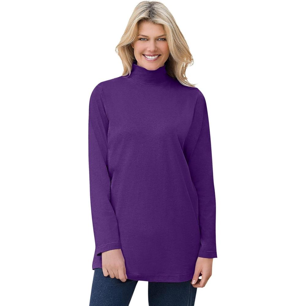 imageWoman Within Plus Size Perfect Mockneck TunicRadiant Purple