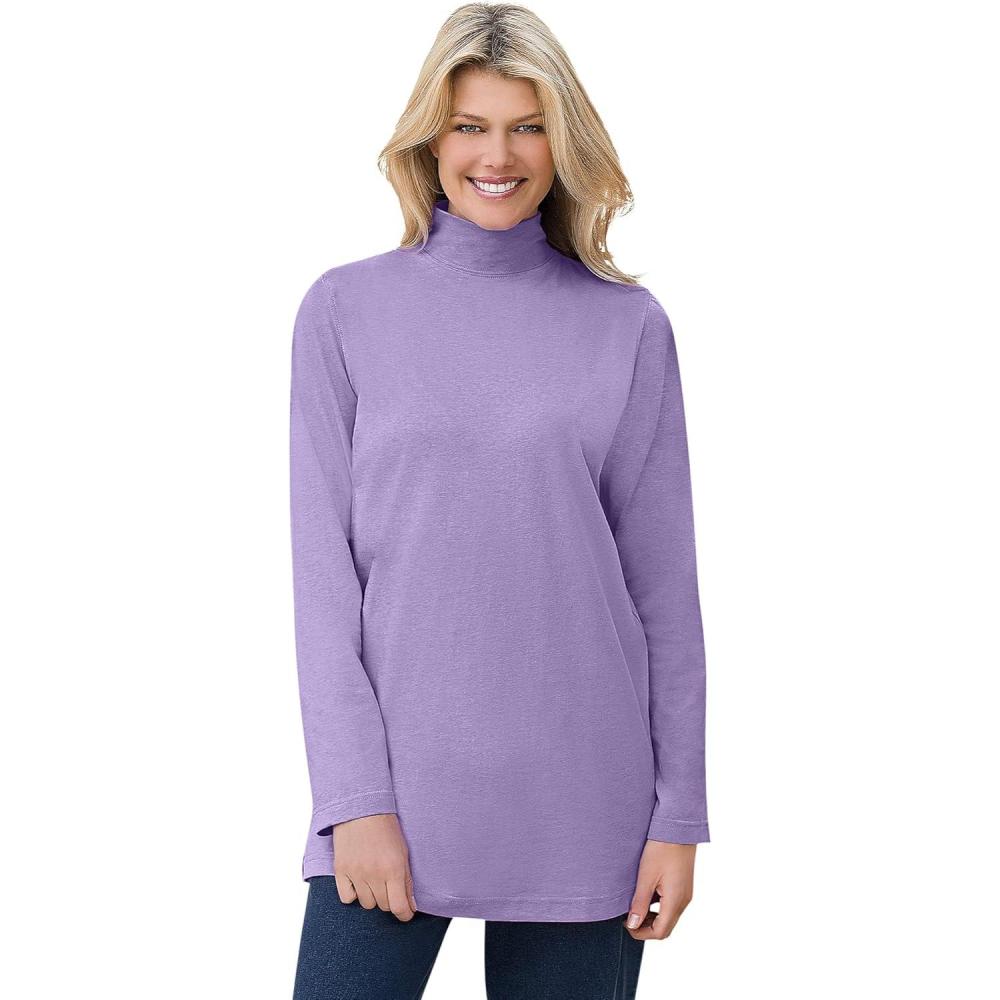imageWoman Within Plus Size Perfect Mockneck TunicSoft Iris