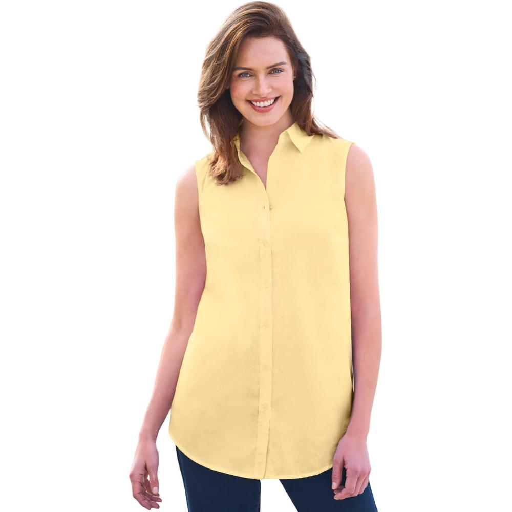 imageWoman Within Plus Size Perfect Sleeveless ShirtBanana