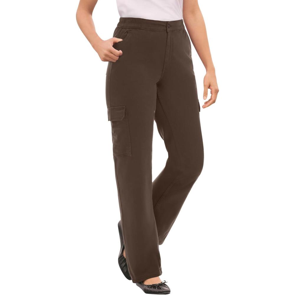 imageWoman Within Plus Size StraightLeg Cargo PantChocolate