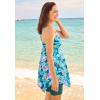 Swimsuits For All Swim 365 Women’s Plus Size Longer-Length Tankini Top(Mediterranean Floral)