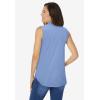 Woman Within Plus Size Perfect Sleeveless Shirt(French Blue)