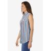 Woman Within Plus Size Perfect Sleeveless Shirt(Multi Stripe)