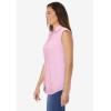 Woman Within Plus Size Perfect Sleeveless Shirt(Pink)