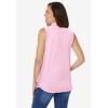 Woman Within Plus Size Perfect Sleeveless Shirt(Pink)