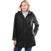 Woman Within Plus Size Dot Trim Raincoat(Black)