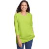 Woman Within Plus Size Perfect Three-Quarter Sleeve V-Neck Tee (Petite Available)(Lime)
