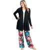 Woman Within Plus Size Pull-On Elastic Waist Soft Pants(Black Happy Bloom)
