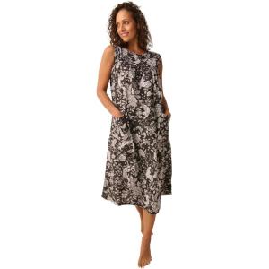 Only Necessities Plus Size Sleeveless Print Lounger(Black Jungle)