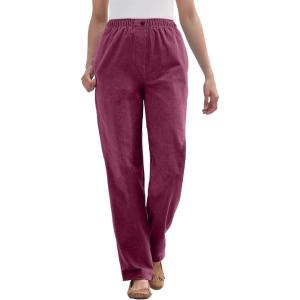 Woman Within Plus Size 7-Day Corduroy Straight-Leg Pant(Deep Claret)