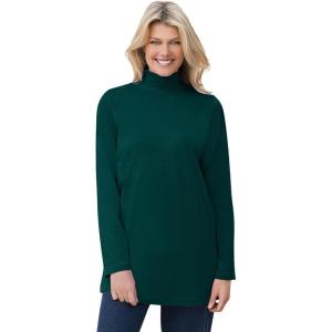 Woman Within Plus Size Perfect Mockneck Tunic(Emerald Green)