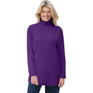Woman Within Plus Size Perfect Mockneck Tunic(Radiant Purple)