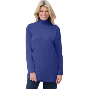 Woman Within Plus Size Perfect Mockneck Tunic(Ultra Blue)