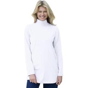 Woman Within Plus Size Perfect Mockneck Tunic(White)