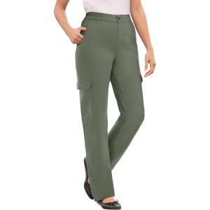 Woman Within Plus Size Straight-Leg Cargo Pant(Olive Green)