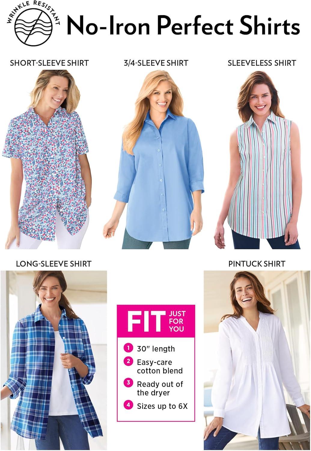 imageWoman Within Plus Size Perfect Pintuck TunicBlack Gingham