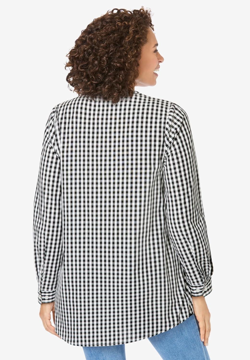 imageWoman Within Plus Size Perfect Pintuck TunicBlack Gingham
