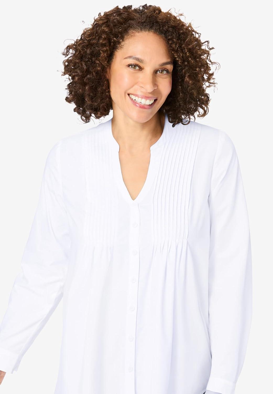 imageWoman Within Plus Size Perfect Pintuck TunicWhite