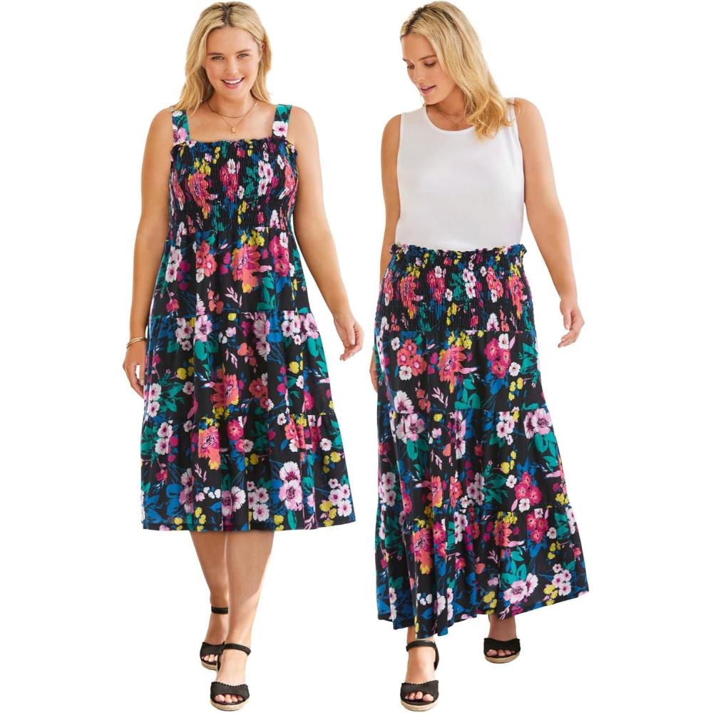 imageWoman Within Plus Size Convertible Dress to SkirtBlack Multi Floral