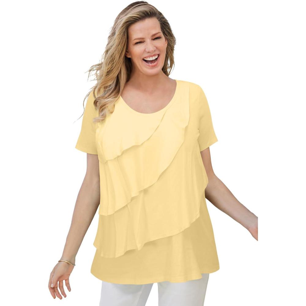 imageWoman Within Plus Size Ruffle TeeBanana