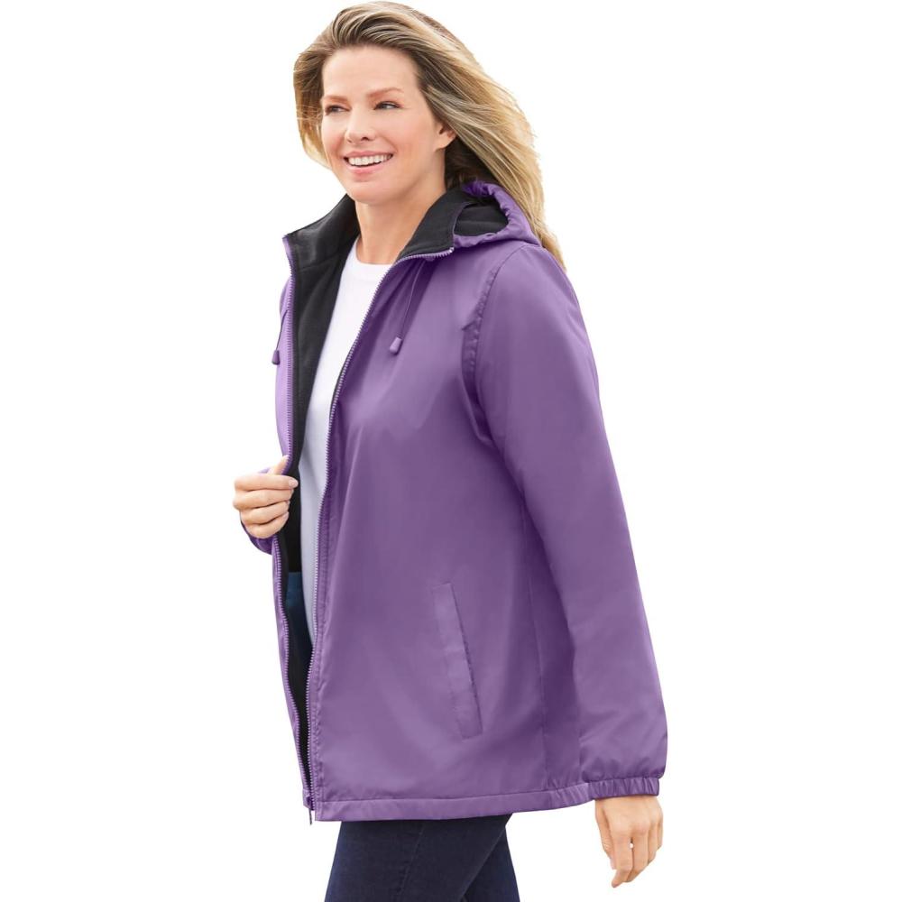 imageWoman Within Plus Size Storm RaincoatPlum