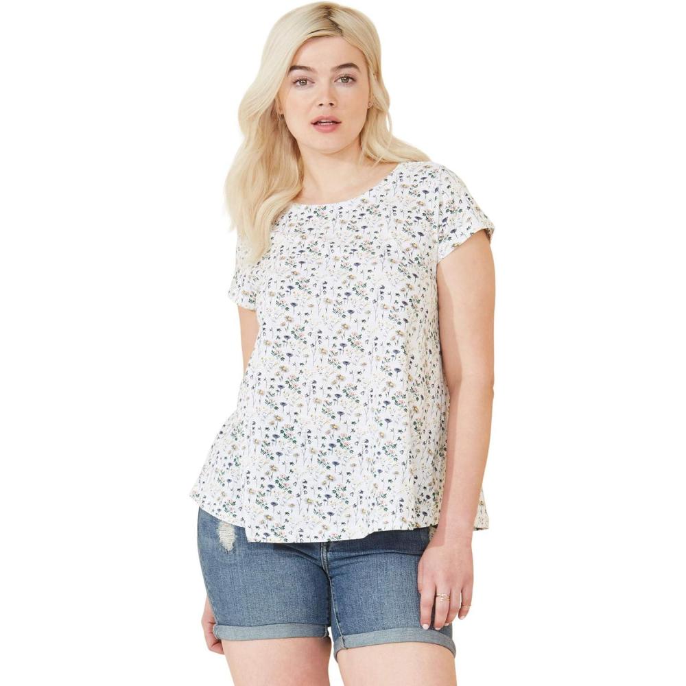 imageellos Plus Size Trapeze Knit TeeFloral Print